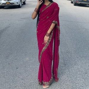Magenta Indian sari